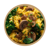 The IV Bar Website Recipes Images-11 Mushroom, Spinach & Egg Energy Scramble